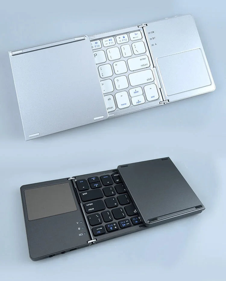 Wireless Folding Keyboard Bluetooth Keyboard With Touchpad For Windows, Android, IOS,Phone,Multi-Function Button Mini Keyboard