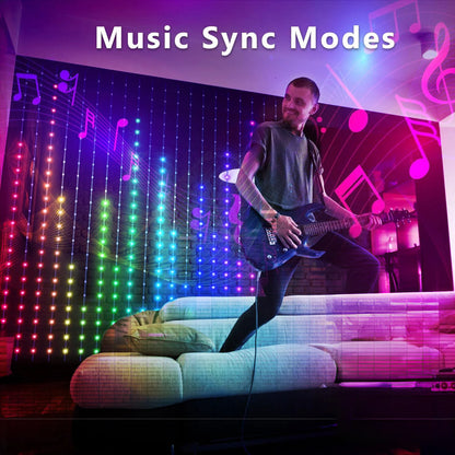 Animated Curtain String Lights 400 LED Smart DIY Picture Display Garland Bluetooth App LED String Outdoor RGB Fairy Lights Decor