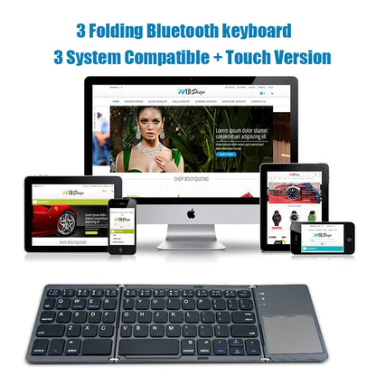 Wireless Folding Keyboard Bluetooth Keyboard With Touchpad For Windows, Android, IOS,Phone,Multi-Function Button Mini Keyboard