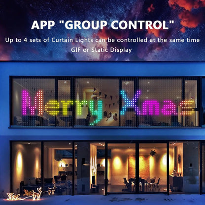 Animated Curtain String Lights 400 LED Smart DIY Picture Display Garland Bluetooth App LED String Outdoor RGB Fairy Lights Decor