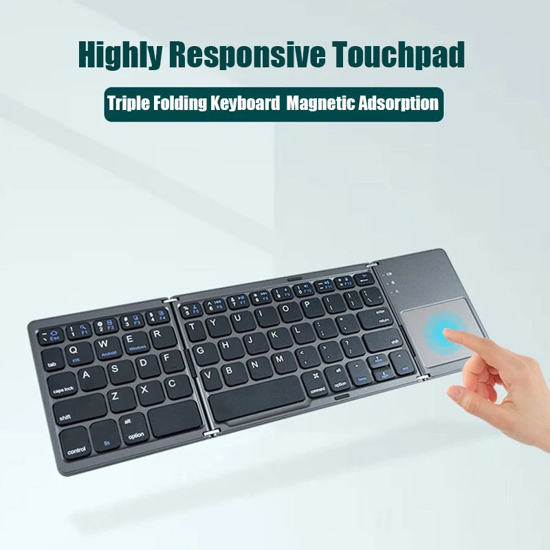 Wireless Folding Keyboard Bluetooth Keyboard With Touchpad For Windows, Android, IOS,Phone,Multi-Function Button Mini Keyboard