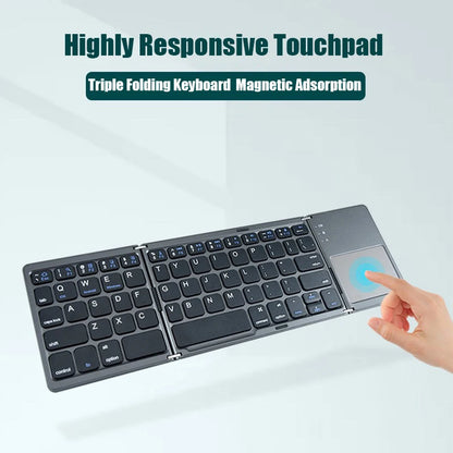 Wireless Folding Keyboard Bluetooth Keyboard With Touchpad For Windows, Android, IOS,Phone,Multi-Function Button Mini Keyboard