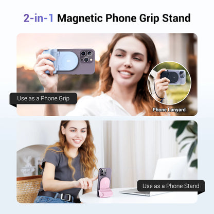 JJC Magnetic Snapgrip Phone Hand Grip Magsafe Handheld Bluetooth Remote Control Handle Shutter Phone Tripod Mount for Vlog